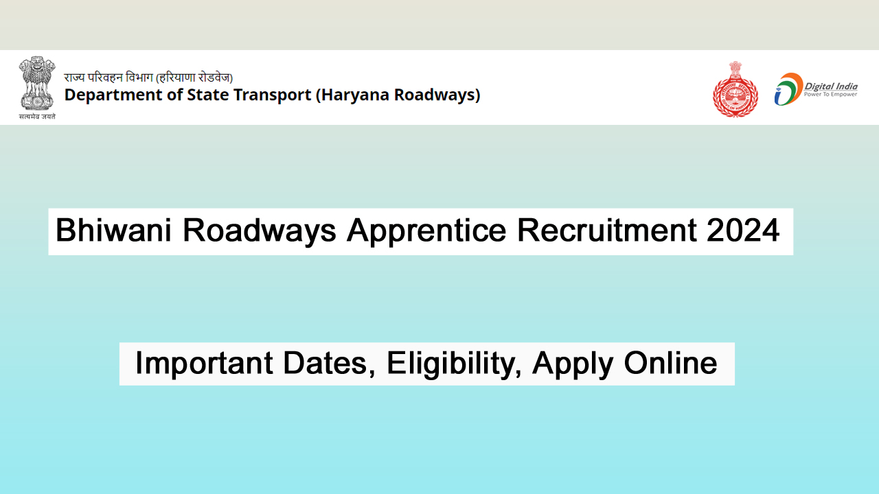 Bhiwani Roadways Apprentice Recruitment 2024