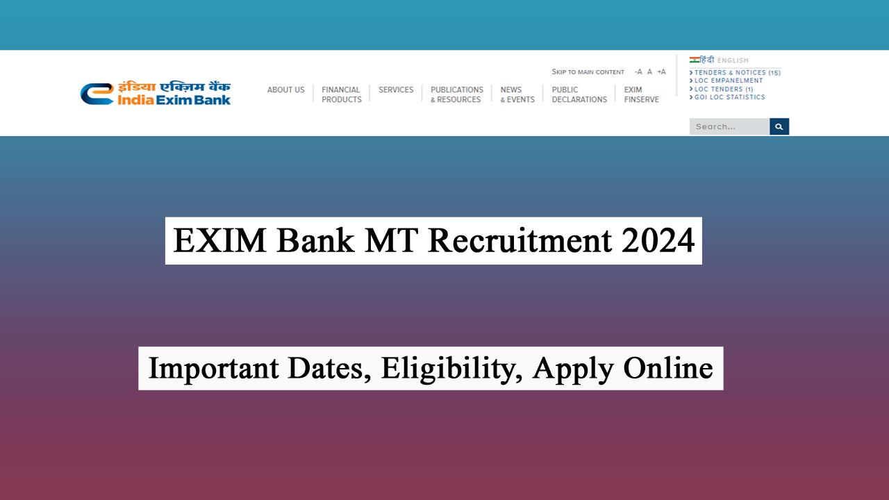 EXIM Bank MT Recruitment 2024