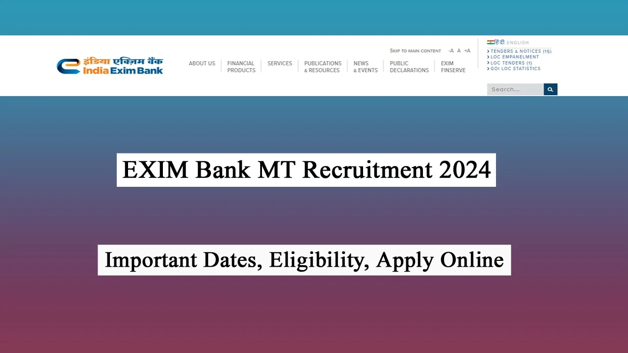 EXIM Bank MT Recruitment 2024