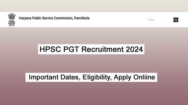 HPSC PGT Recruitment 2024