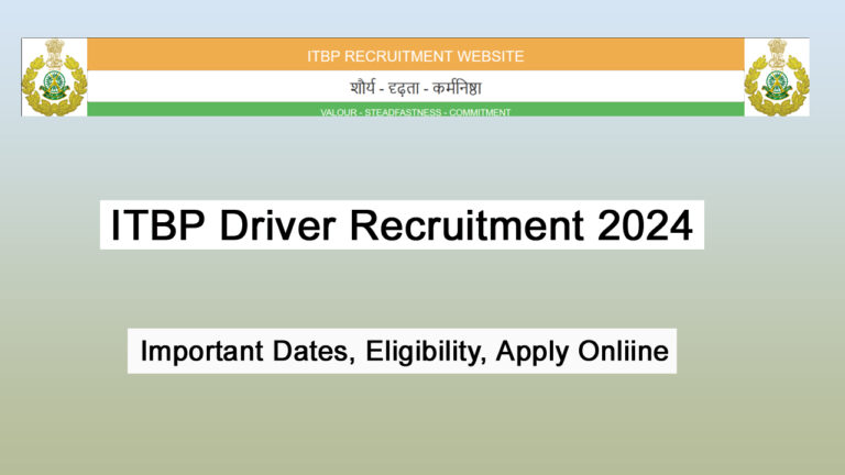 ITBP Driver Recruitment 2024