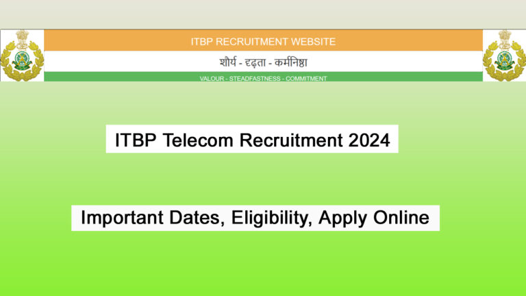 ITBP Telecom Recruitment 2024