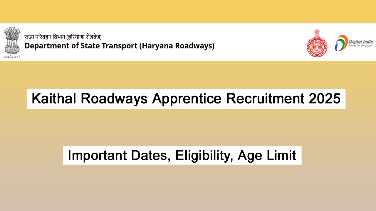 Kaithal Roadways Apprentice Recruitment 2025