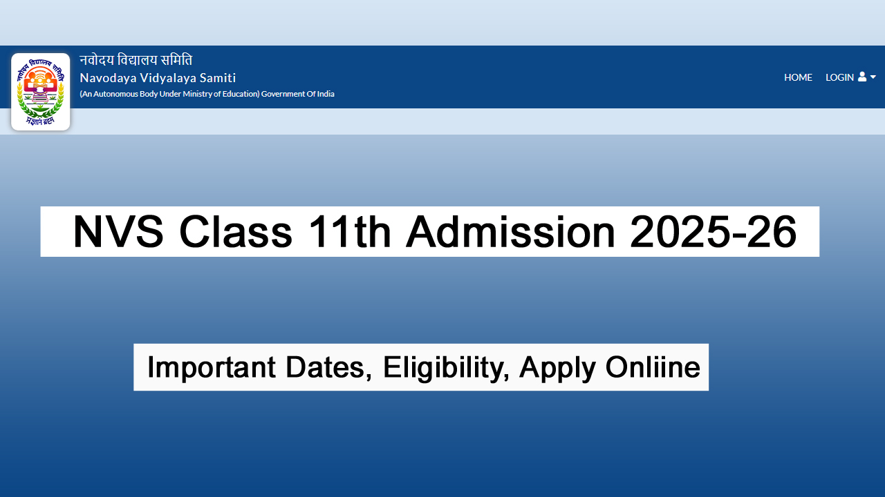 NVS Class 11th Admission 2025-26