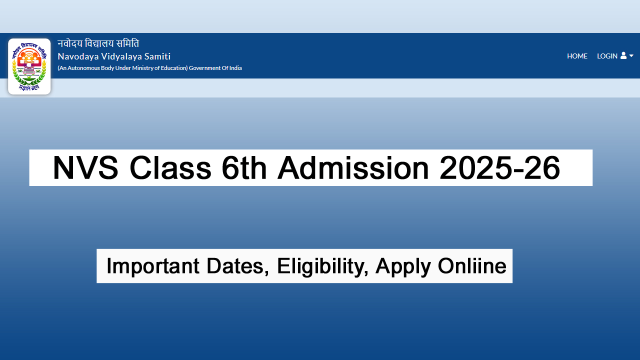 NVS Class 6th Admission 2025-26