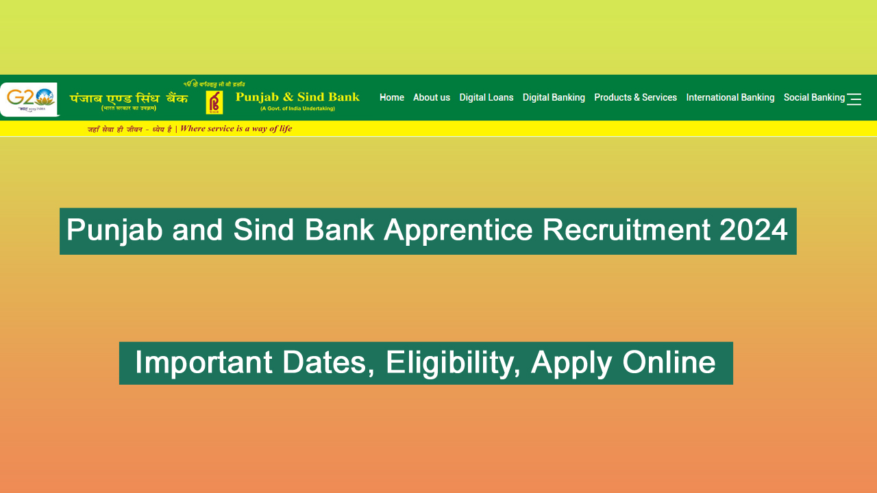 Punjab and Sind Bank Apprentice Recruitment 2024