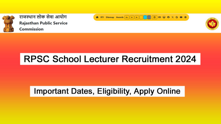 RPSC School Lecturer Recruitment 2024