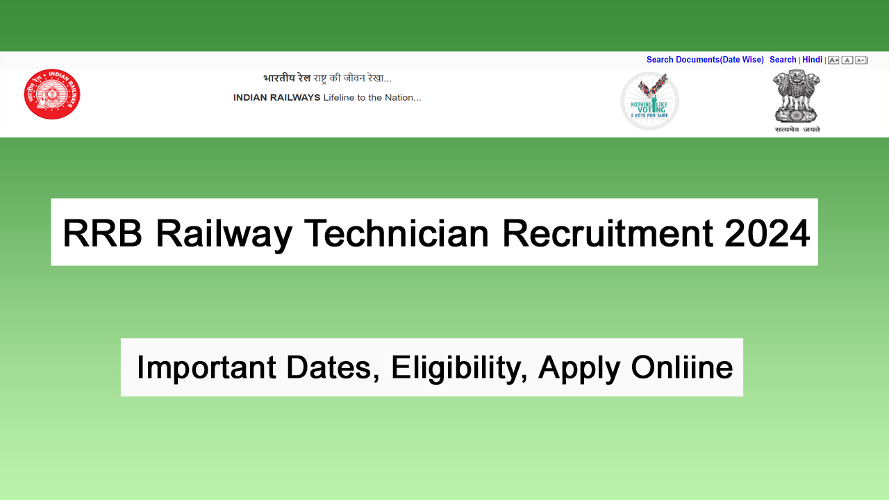 RRB Railway Technician Recruitment 2024