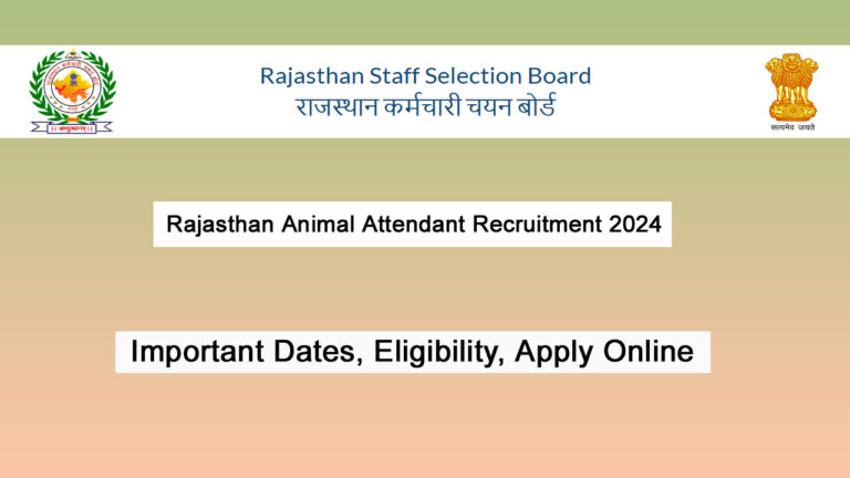 Rajasthan Animal Attendant Recruitment 2024