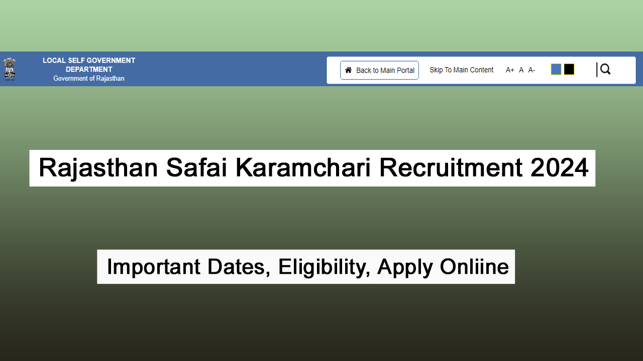 Rajasthan Safai Karamchari Recruitment 2024