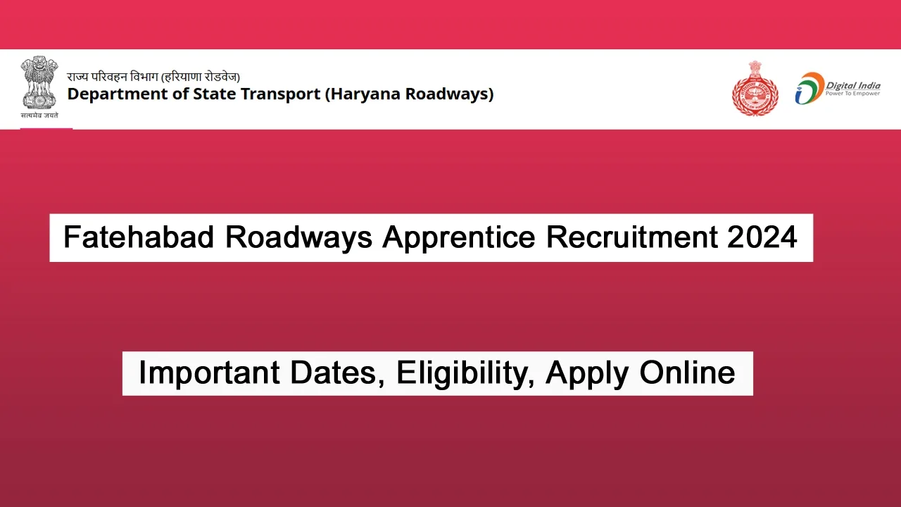 Fatehabad Roadways Apprentice Recruitment 2024