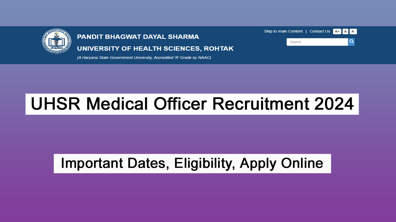 UHSR Medical Officer Recruitment 2024