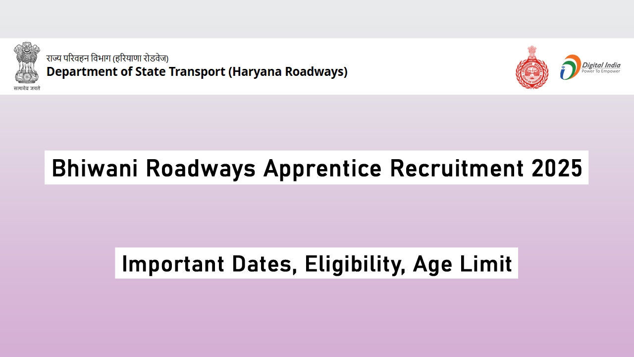 Bhiwani Roadways Apprentice Recruitment 2025