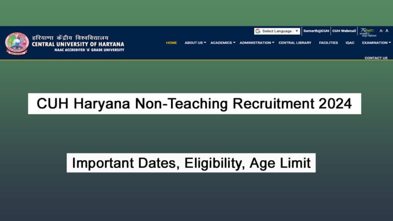 CUH Haryana Non-Teaching Recruitment 2024