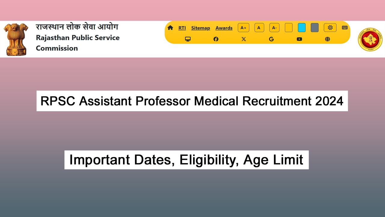 RPSC Assistant Professor Medical Recruitment 2024