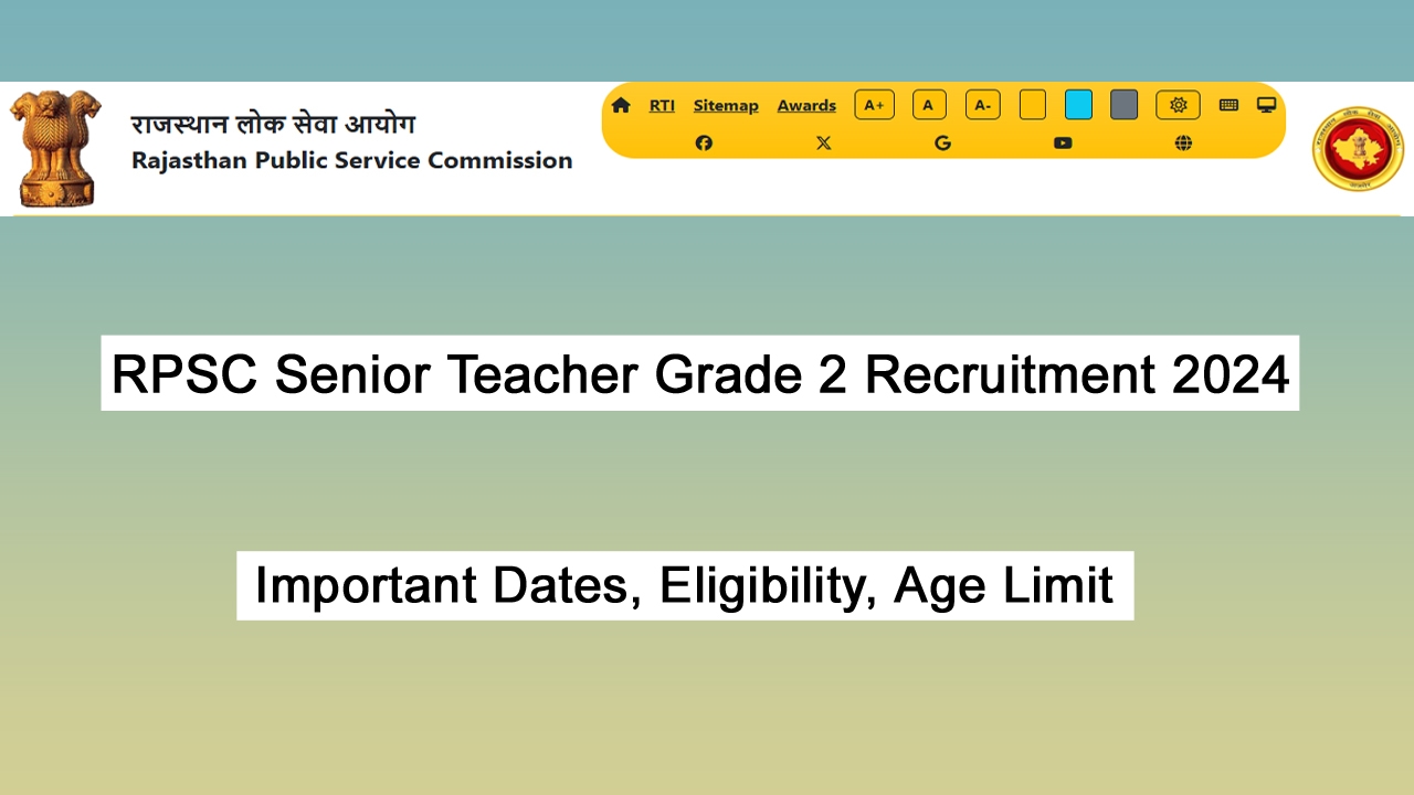 RPSC Senior Teacher Grade 2 Recruitment 2024