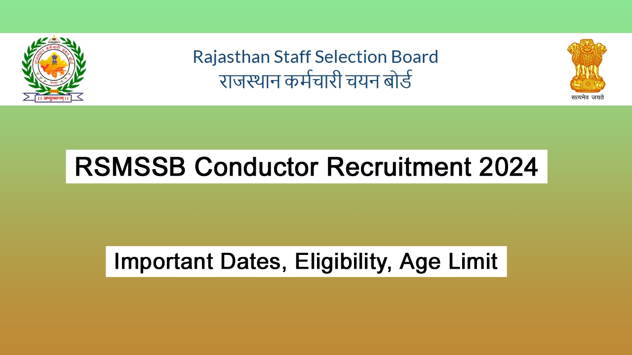 RSMSSB Conductor Recruitment 2024