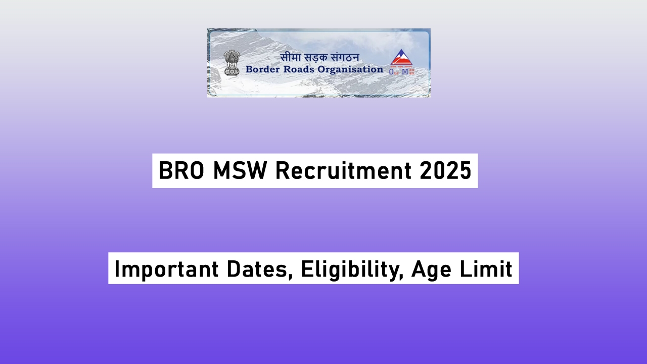 BRO MSW Recruitment 2025