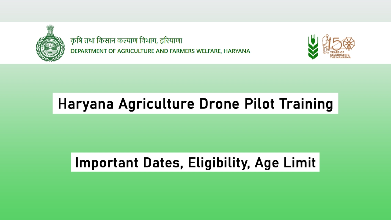 Haryana Agriculture Drone Pilot Training