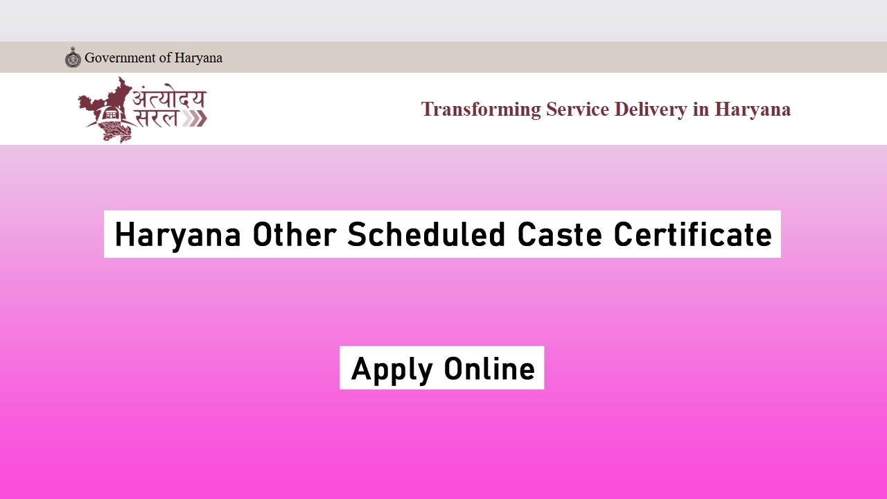 Haryana Other Scheduled Caste Certificate