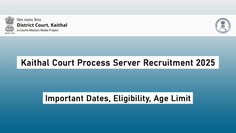 Kaithal Court Process Server Recruitment 2025