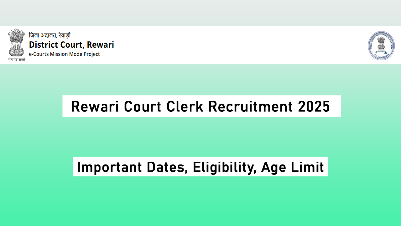 Rewari Court Clerk Recruitment 2025