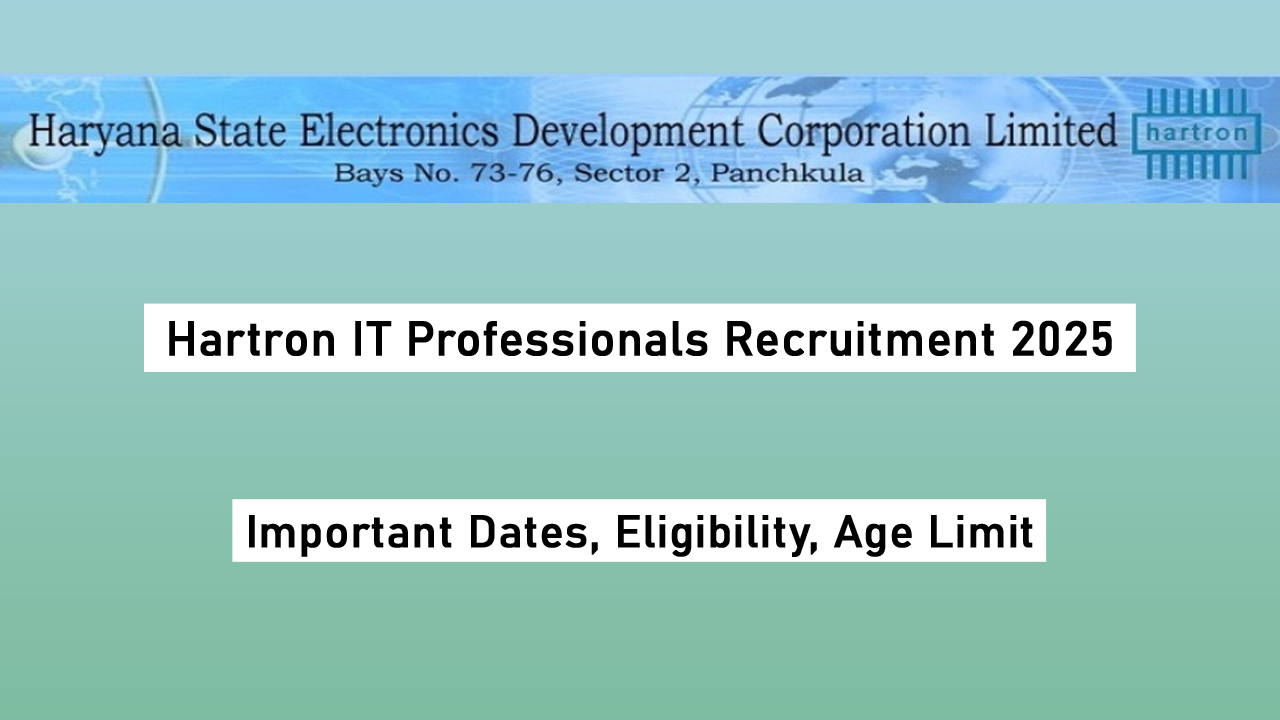 Hartron IT Professionals Recruitment 2025