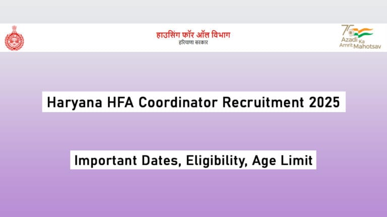 Haryana HFA Coordinator Recruitment 2025