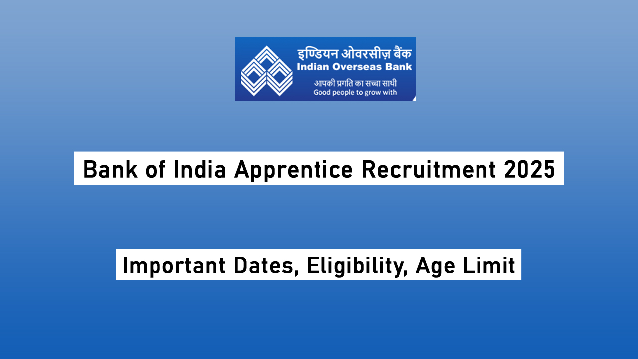 Indian Overseas Bank Apprentice Recruitment 2025