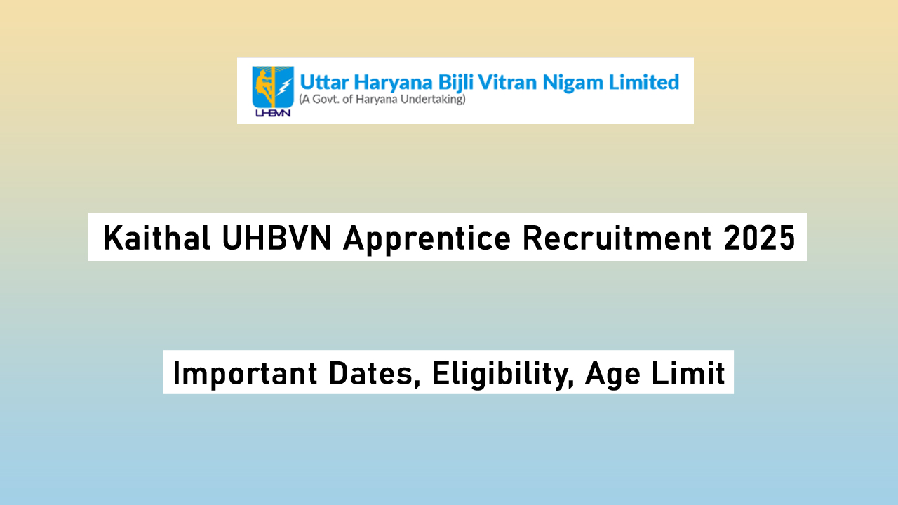 Kaithal UHBVN Apprentice Recruitment 2025