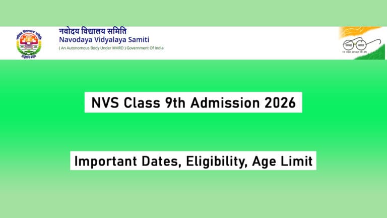 NVS Class 9th Admission 2026