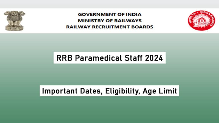 RRB Paramedical Staff 2024