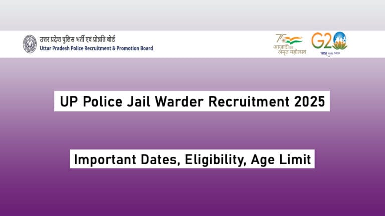 UP Police Jail Warder Recruitment 2025