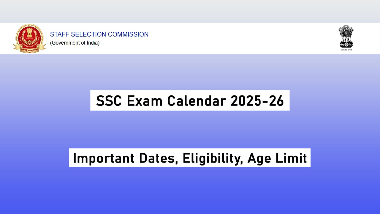 SSC Exam Calendar 2025-26