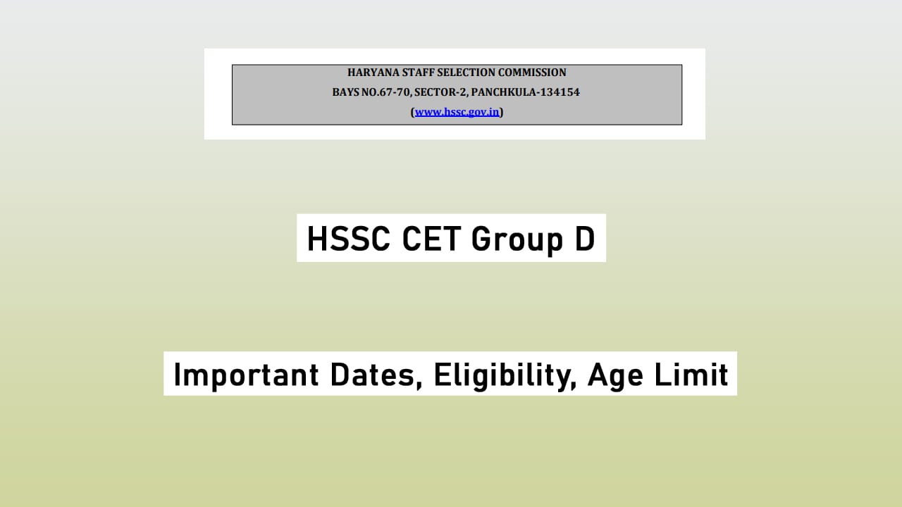 HSSC CET Group D Category Correction 2025