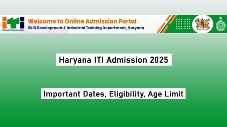 Haryana ITI Admission 2025