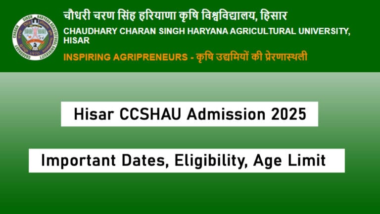Hisar CCSHAU Admission 2025