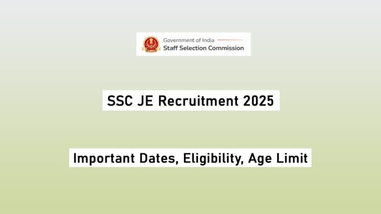 SSC JE Recruitment 2025