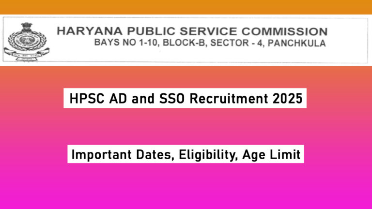 HPSC AD and SSO Recruitment 2025