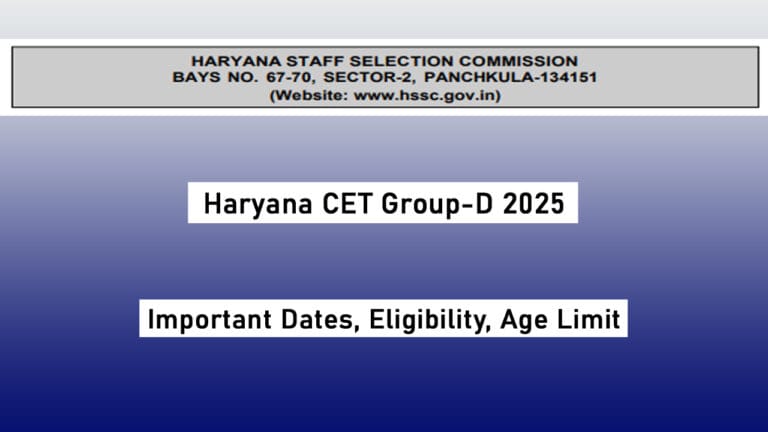 Haryana CET Group-D 2025