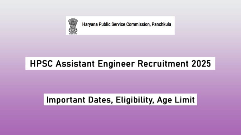 HPSC Assistant Engineer Recruitment 2025