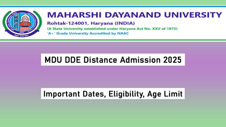 MDU DDE Distance Admission 2025