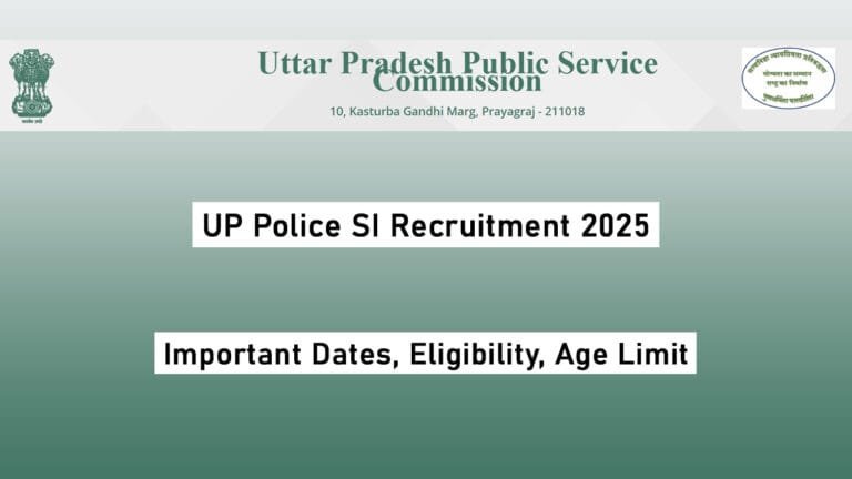 UP Police SI Recruitment 2025