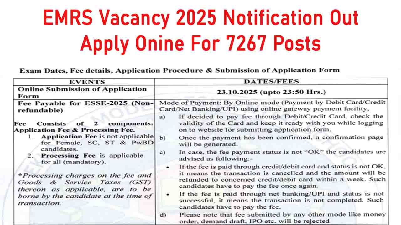 EMRS Vacancy 2025