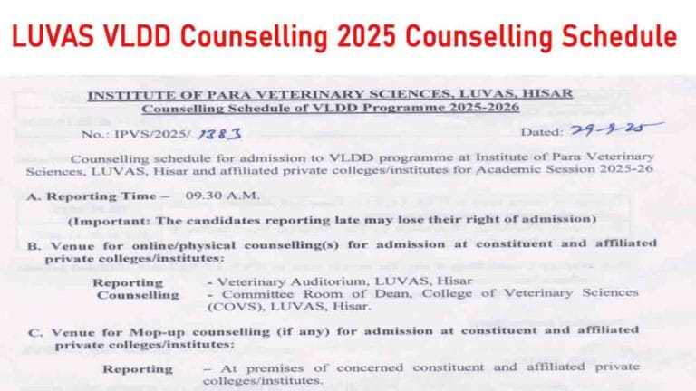 LUVAS VLDD Counselling 2025