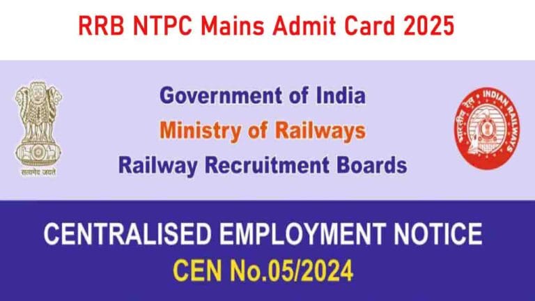 RRB NTPC Mains Admit Card 2025