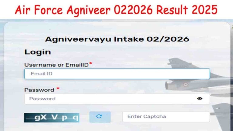 Air Force Agniveer 022026 Result 2025