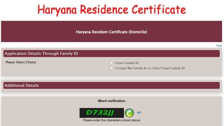 Haryana Residence Certificate