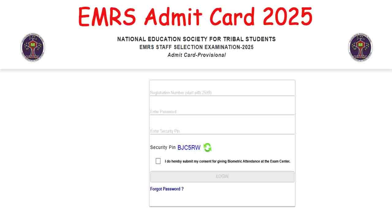 EMRS Admit Card 2025