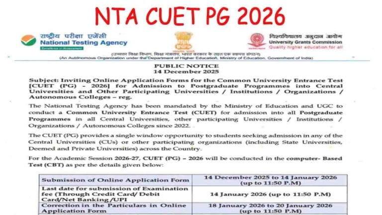 NTA CUET PG 2026